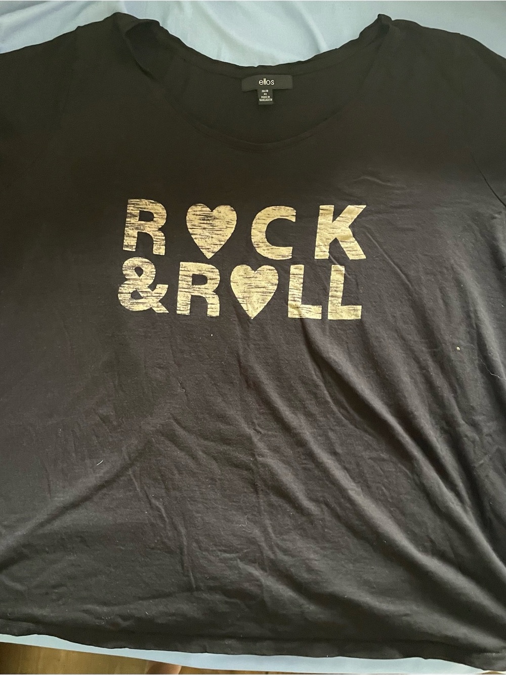 ellos Black Logo Tag Tee